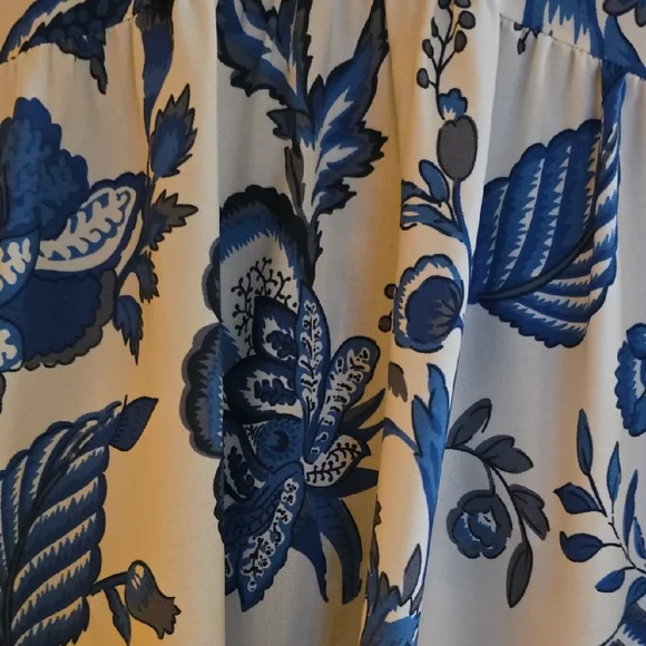 Blue and White Floral Maxi Dress - Picture 2 of 3